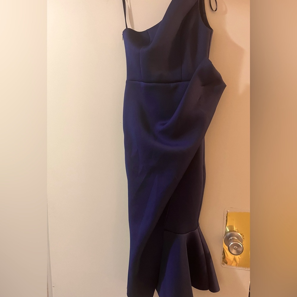 ASOS NAVY BLUE One Shoulder Midi Dress